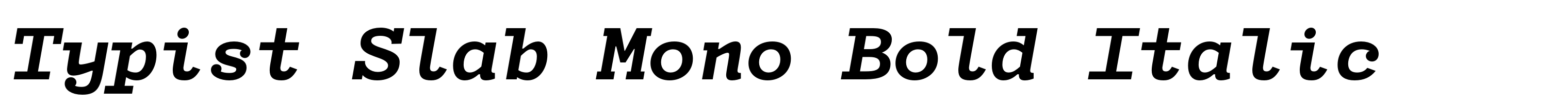 Typist Slab Mono Bold Italic